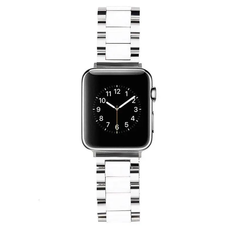 Keramische Smartwatch Polsband Roestvrij Staal 42mm 46mm 49mm Verstelbaar Sieradenafwerking Horlogeband