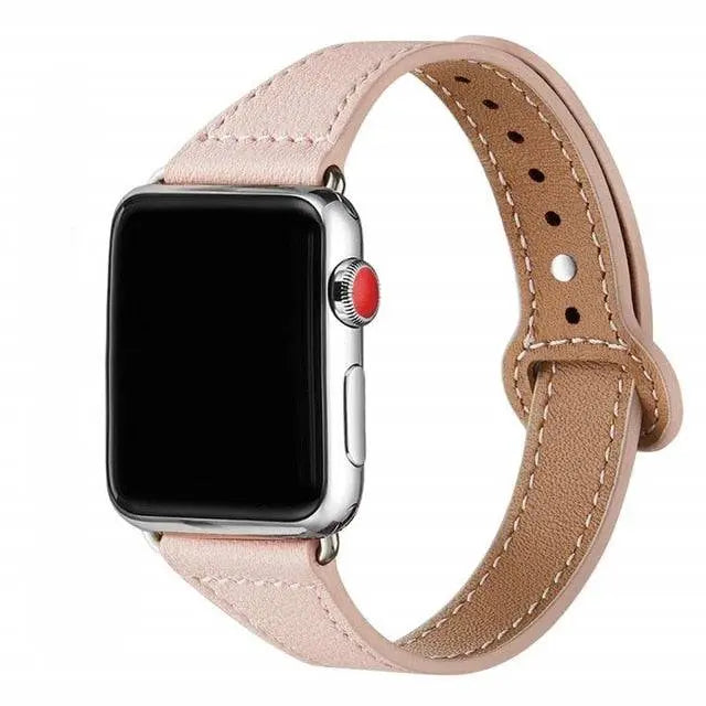 Leren Horlogebandje Dames Smal 38-49mm Smartwatch Premium Sluiting Stijlvol Comfortabel Verstelbaar Accessoire