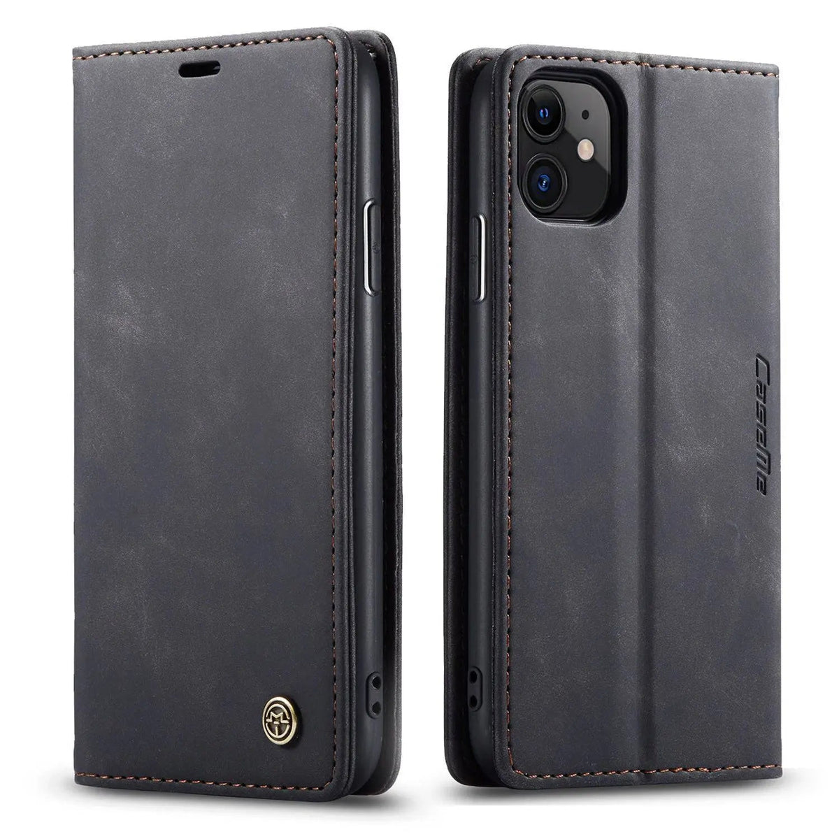 Lederen Portemonnee Telefoonhoesje iPhone 11 Cognac Zwart Rood Blauw Wallet Case Camera Bescherming Pasjes