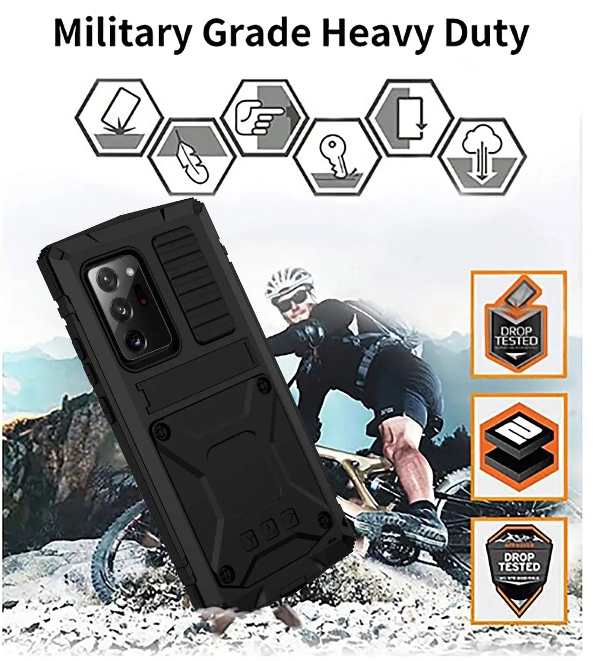 Metalen Telefoonhoes met Standaard Aluminium Schokbestendig Beschermhoes Smartphone Accessoire Robuust