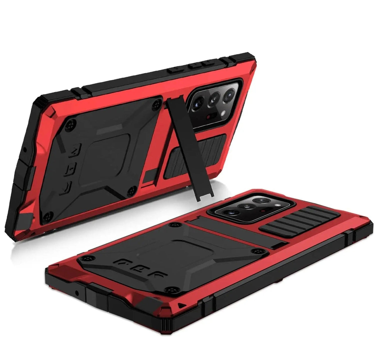 Beschermhoes Aluminium Telefoon Galaxy S21 Ultra Plus met Standaard Gehard Glas Pantsering Volledige Bescherming