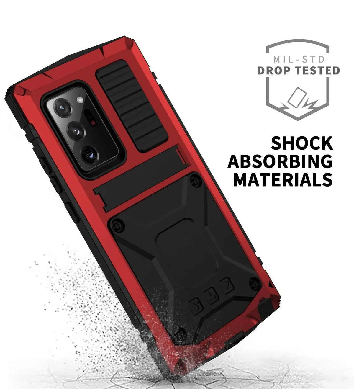 Beschermhoes Aluminium Telefoon Galaxy S21 Ultra Plus met Standaard Gehard Glas Pantsering Volledige Bescherming