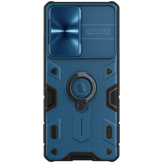 Telefoonhoesje Aluminium Ring Standaard Camera Bescherming Samsung Galaxy S21 Ultra Plus Zwart Groen Blauw