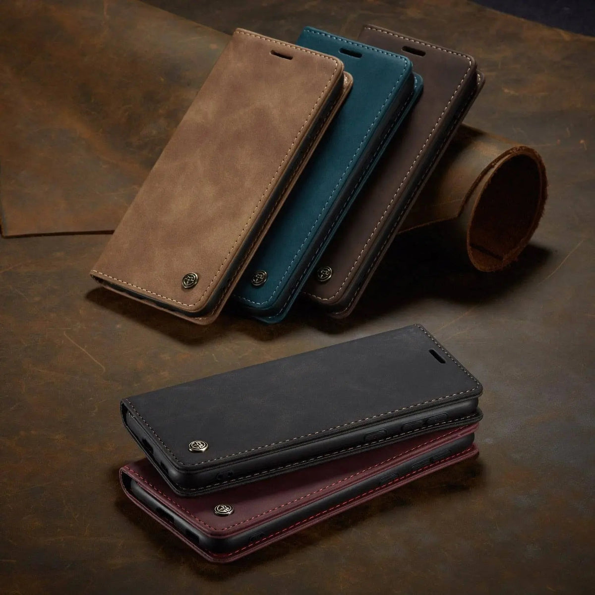 Lederen Telefoonhoesje Galaxy S21 Ultra Plus met Standaard Beschermhoes Bruin Zwart Blauw Rood Stijlvol