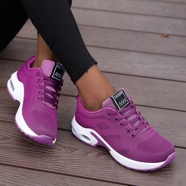 Dames Loopschoenen met Orthopedische Steun en 4 cm Plateau voor Comfort Schokdemping en Dagelijks Gebruik