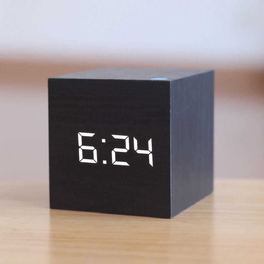 Digitale LED Wekker - Minimalistisch Vierkant Klokje met Nachtmodus