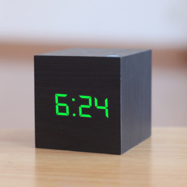 Digitale LED Wekker - Minimalistisch Vierkant Klokje met Nachtmodus