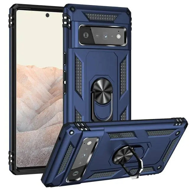 Hybride Telefoonhoesje met Ringstandaard voor Google Pixel Stootvast Beschermend Ontwerp Handenvrij Gebruik