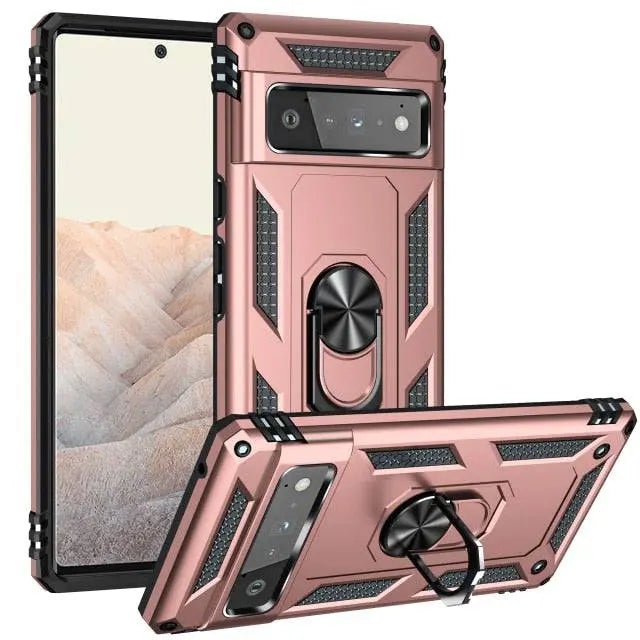 Hybride Telefoonhoesje met Ringstandaard voor Google Pixel Stootvast Beschermend Ontwerp Handenvrij Gebruik