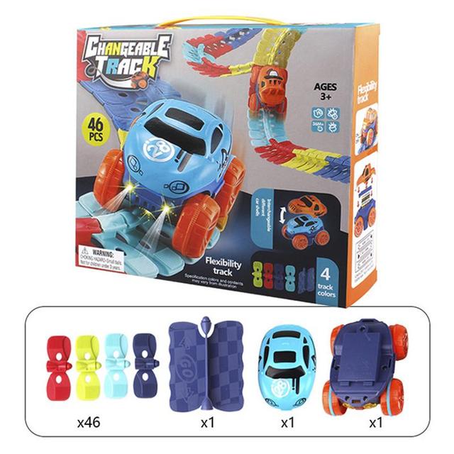 Magnetisch Racebaan Speelgoed Set voor Kinderen met Glow-in-the-Dark Functie 46-184 Delen Educatief Creatief