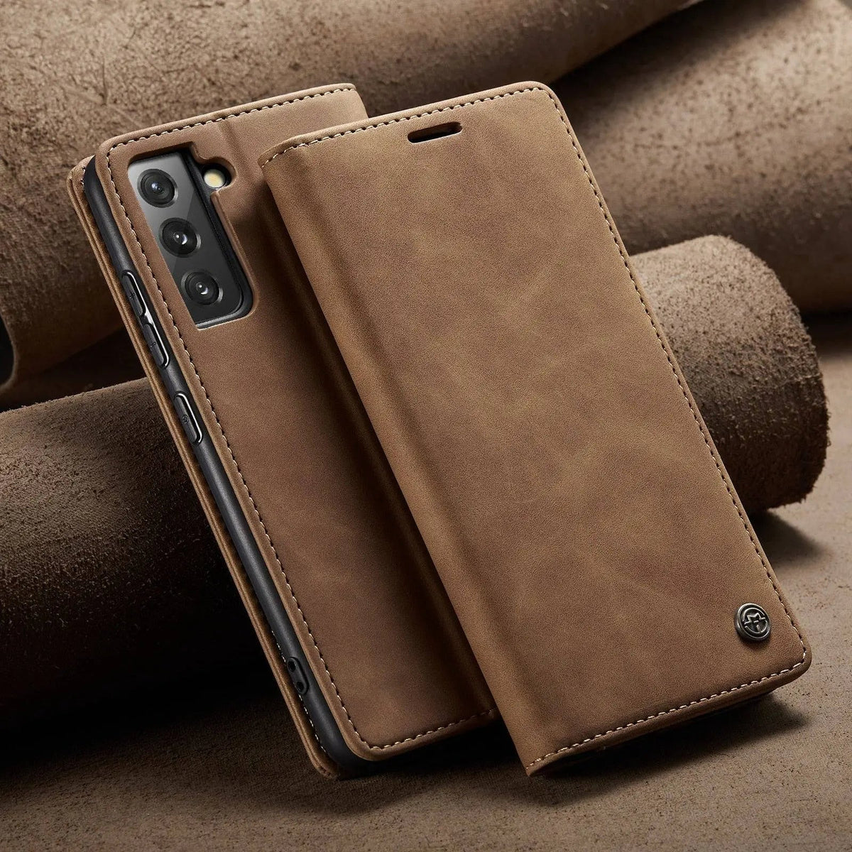 Leren Wallet Hoes met Pasjeshouder voor Galaxy S22 Plus Ultra - Beschermend Telefoonhoesje Portemonnee