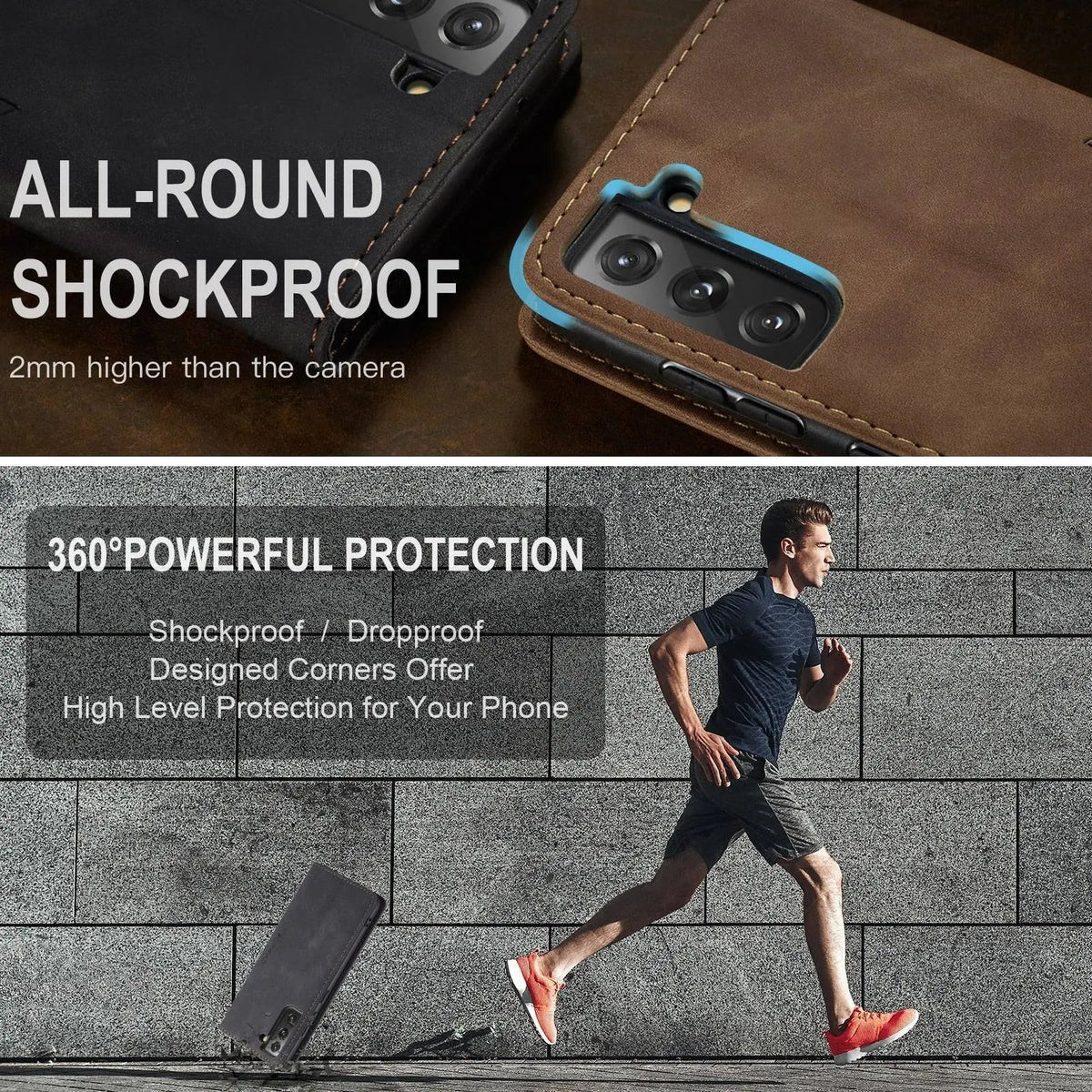 Leren Wallet Hoes met Pasjeshouder voor Galaxy S22 Plus Ultra - Beschermend Telefoonhoesje Portemonnee