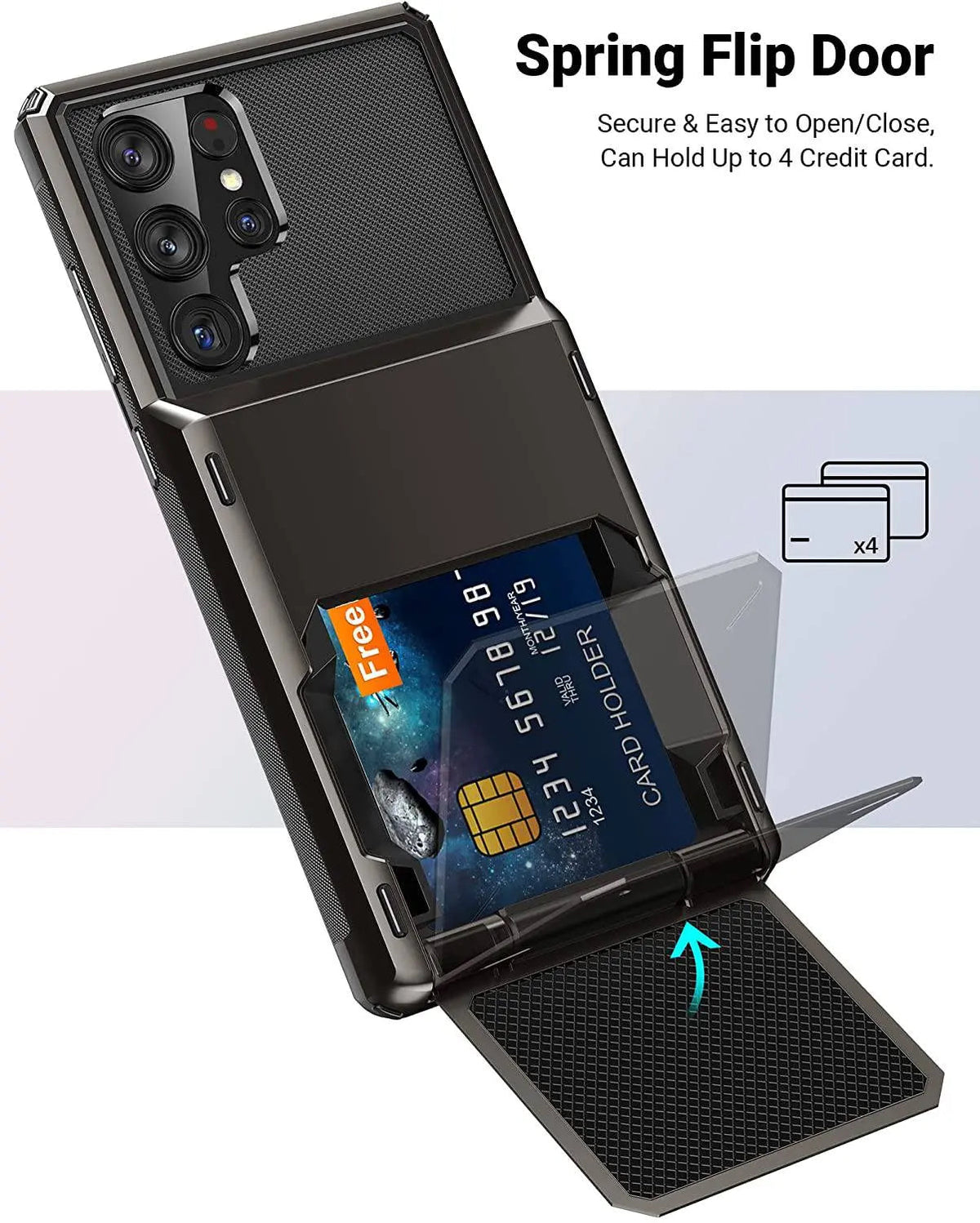 Gehard Telefoonhoesje met Kaarthouder voor Samsung Galaxy S22 Ultra Plus Robuust Pantserschild Beschermhoes