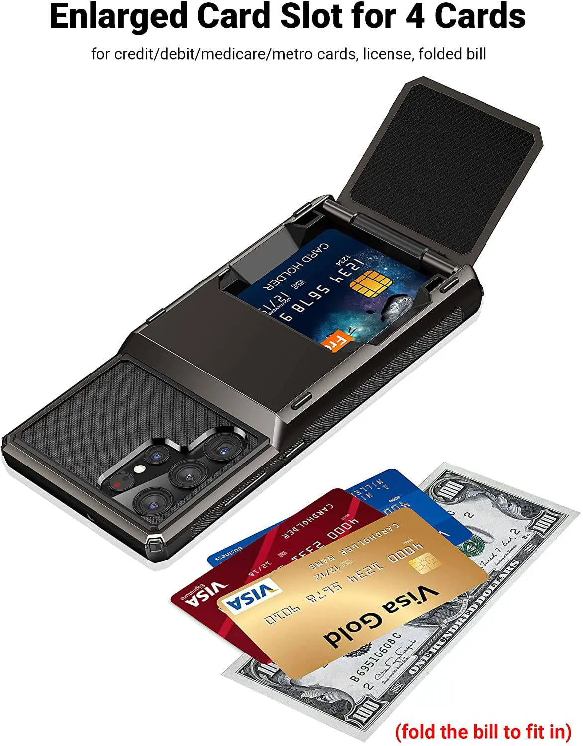 Gehard Telefoonhoesje met Kaarthouder voor Samsung Galaxy S22 Ultra Plus Robuust Pantserschild Beschermhoes