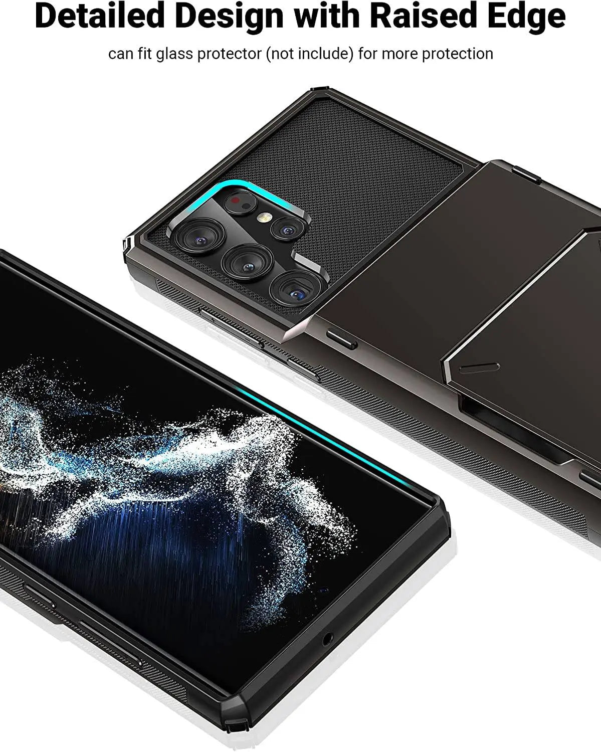 Gehard Telefoonhoesje met Kaarthouder voor Samsung Galaxy S22 Ultra Plus Robuust Pantserschild Beschermhoes