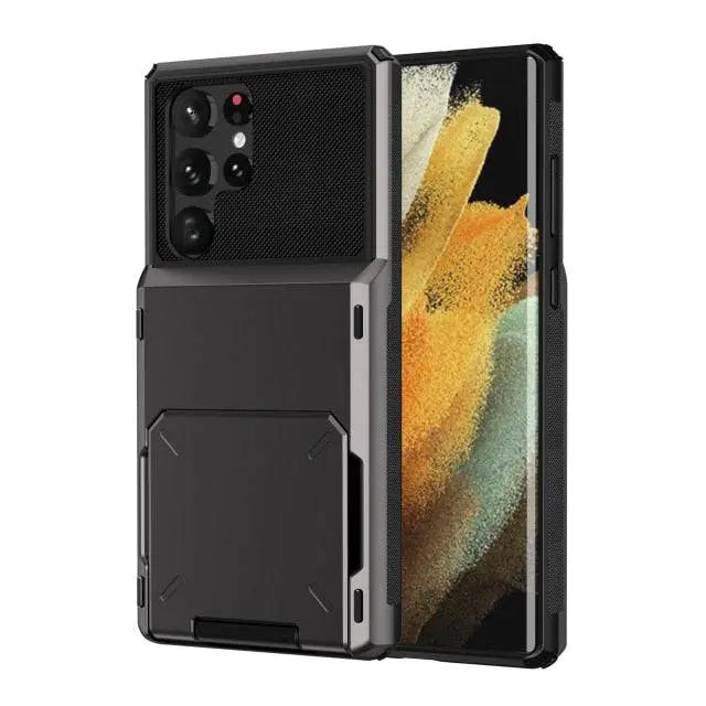 Gehard Telefoonhoesje met Kaarthouder voor Samsung Galaxy S22 Ultra Plus Robuust Pantserschild Beschermhoes