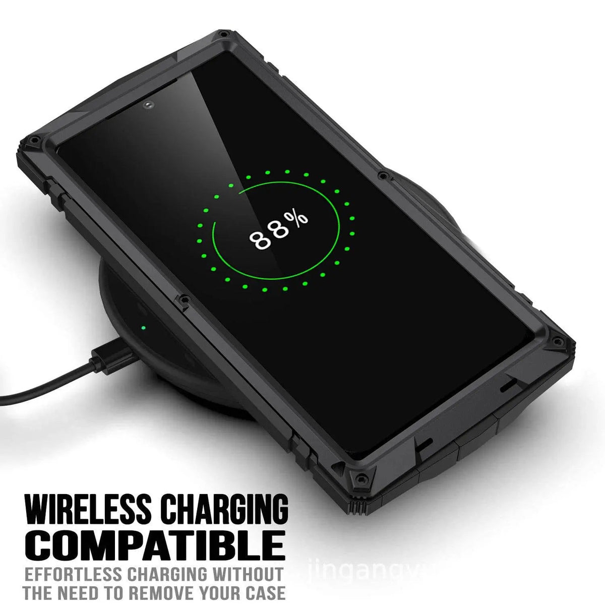 Aluminium Beschermhoes met Standaard en Gehard Glas voor Smartphone Stootvast Schokbestendig Stijlvol Design