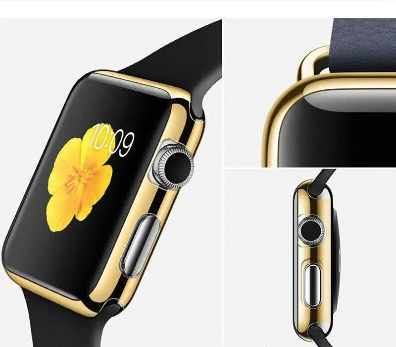 Beschermhoes voor smartwatch 44mm 40mm 42mm 38mm met gehard glas displaybescherming zwart zilver goud rosegoud