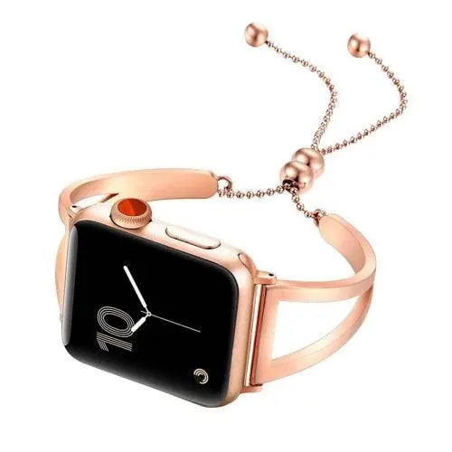 Sierlijke Horlogeband 42mm Metalen Schakelband Roségoud Zilver Zwart Dames Smartwatch Polsband Vervangband