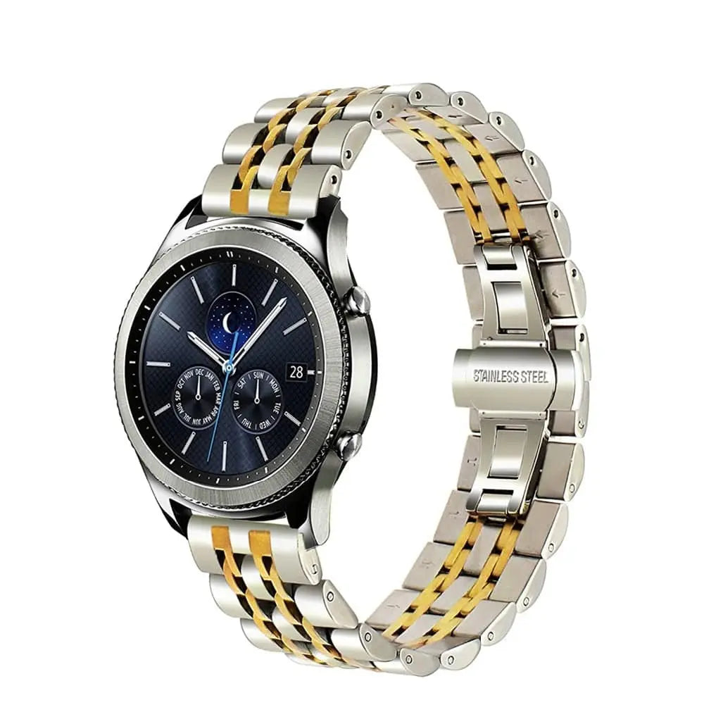 Roestvrijstalen Horlogeband 22mm Smartwatch Polsband Metalen Schakelband Verstelbaar Universeel Robuust