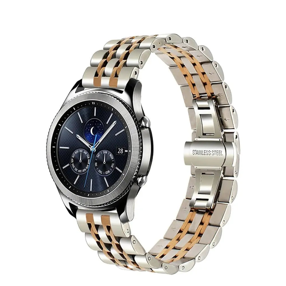 Roestvrijstalen Horlogeband 22mm Smartwatch Polsband Metalen Schakelband Verstelbaar Universeel Robuust
