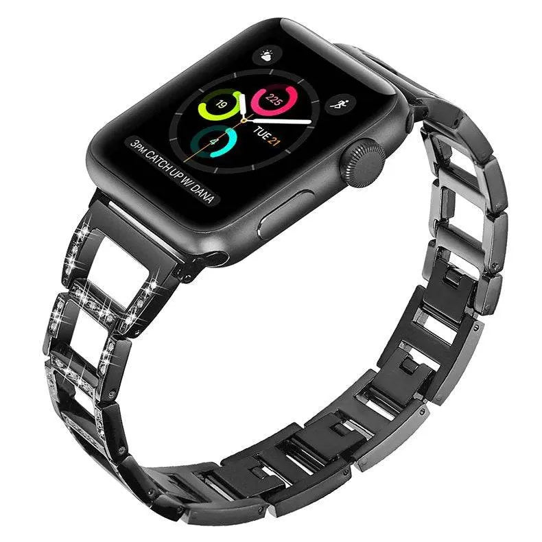 Smartwatch Armband Metaal 38-49mm Goud Zilver Rosé Zwart Elegante Schakelband Horloge Polsband Verstelbaar