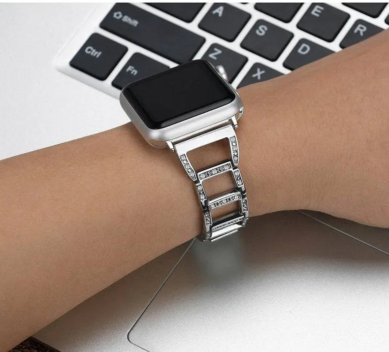 Smartwatch Armband Metaal 38-49mm Goud Zilver Rosé Zwart Elegante Schakelband Horloge Polsband Verstelbaar