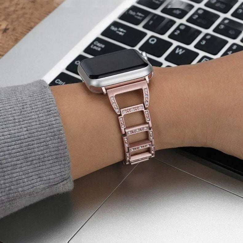 Smartwatch Armband Metaal 38-49mm Goud Zilver Rosé Zwart Elegante Schakelband Horloge Polsband Verstelbaar