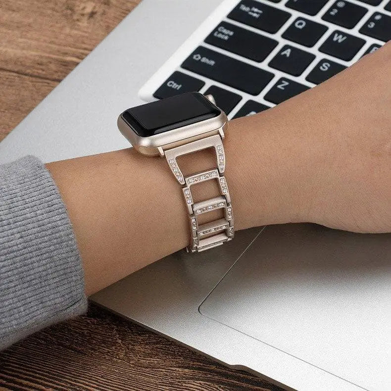 Smartwatch Armband Metaal 38-49mm Goud Zilver Rosé Zwart Elegante Schakelband Horloge Polsband Verstelbaar