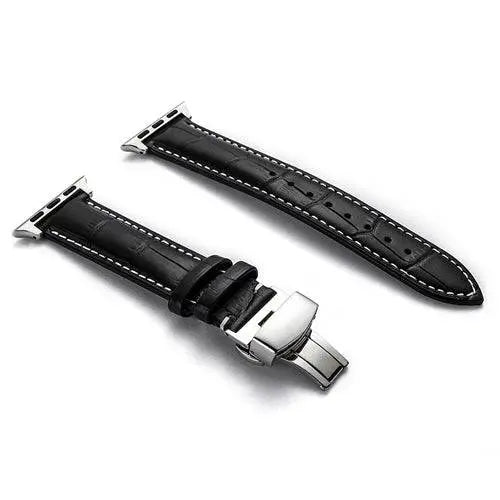 Lederen Smartwatch Bandje Rundleer 42-49mm Verstelbaar Polsband Sportief Casual Stijl Horloge Accessoire