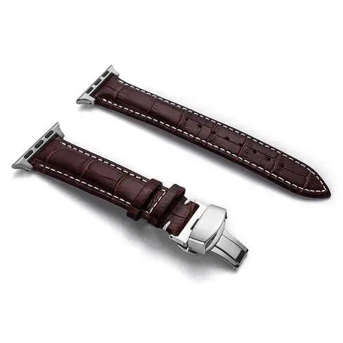 Lederen Smartwatch Bandje Rundleer 42-49mm Verstelbaar Polsband Sportief Casual Stijl Horloge Accessoire