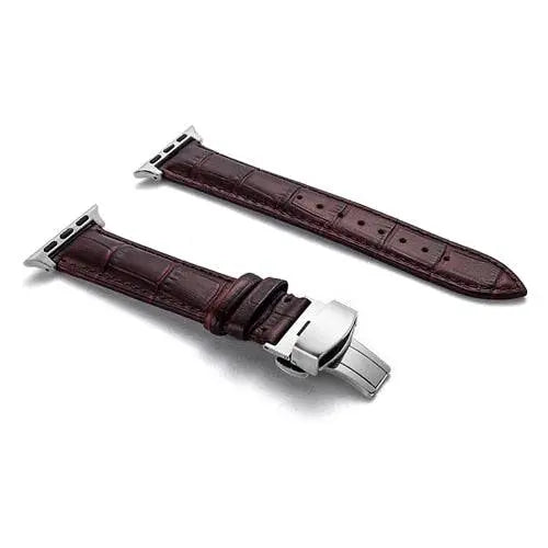 Lederen Smartwatch Bandje Rundleer 42-49mm Verstelbaar Polsband Sportief Casual Stijl Horloge Accessoire