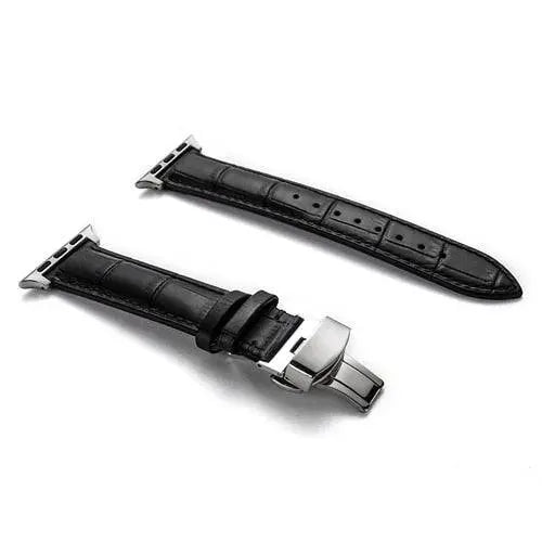 Lederen Smartwatch Bandje Rundleer 42-49mm Verstelbaar Polsband Sportief Casual Stijl Horloge Accessoire