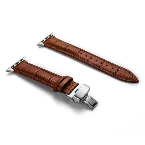 Lederen Smartwatch Bandje Rundleer 42-49mm Verstelbaar Polsband Sportief Casual Stijl Horloge Accessoire