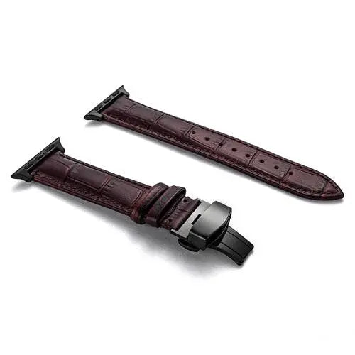 Lederen Smartwatch Bandje Rundleer 42-49mm Verstelbaar Polsband Sportief Casual Stijl Horloge Accessoire