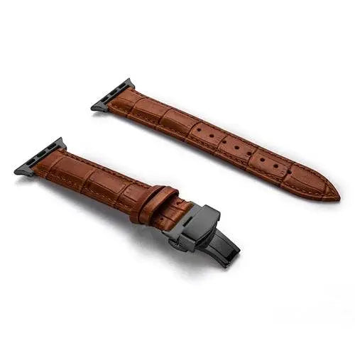 Lederen Smartwatch Bandje Rundleer 42-49mm Verstelbaar Polsband Sportief Casual Stijl Horloge Accessoire