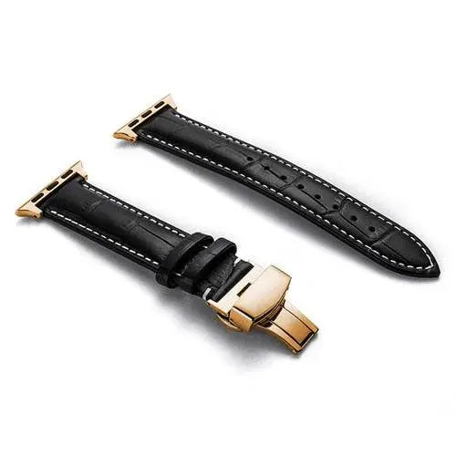 Lederen Smartwatch Bandje Rundleer 42-49mm Verstelbaar Polsband Sportief Casual Stijl Horloge Accessoire