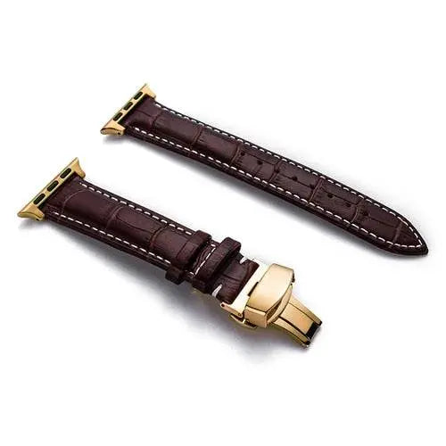 Lederen Smartwatch Bandje Rundleer 42-49mm Verstelbaar Polsband Sportief Casual Stijl Horloge Accessoire