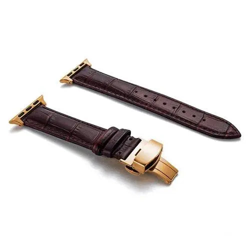 Lederen Smartwatch Bandje Rundleer 42-49mm Verstelbaar Polsband Sportief Casual Stijl Horloge Accessoire