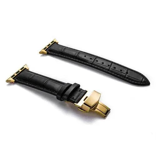 Lederen Smartwatch Bandje Rundleer 42-49mm Verstelbaar Polsband Sportief Casual Stijl Horloge Accessoire
