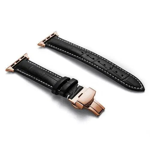 Lederen Smartwatch Bandje Rundleer 42-49mm Verstelbaar Polsband Sportief Casual Stijl Horloge Accessoire