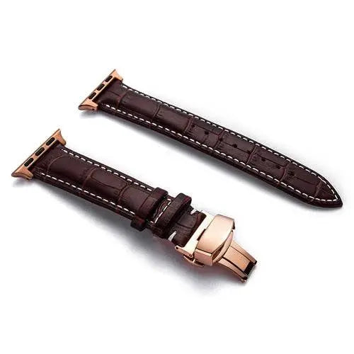 Lederen Smartwatch Bandje Rundleer 42-49mm Verstelbaar Polsband Sportief Casual Stijl Horloge Accessoire