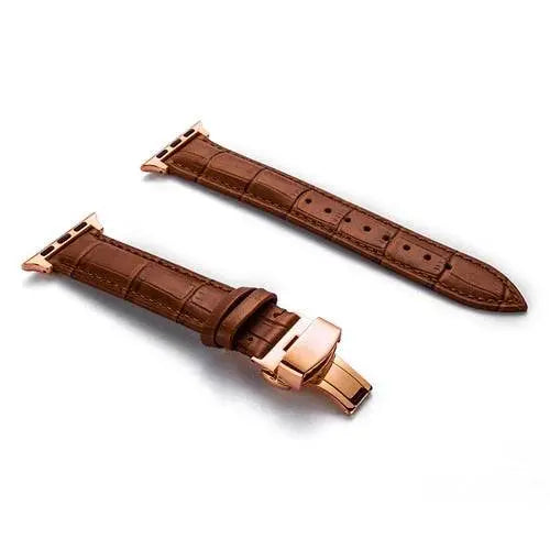 Lederen Smartwatch Bandje Rundleer 42-49mm Verstelbaar Polsband Sportief Casual Stijl Horloge Accessoire