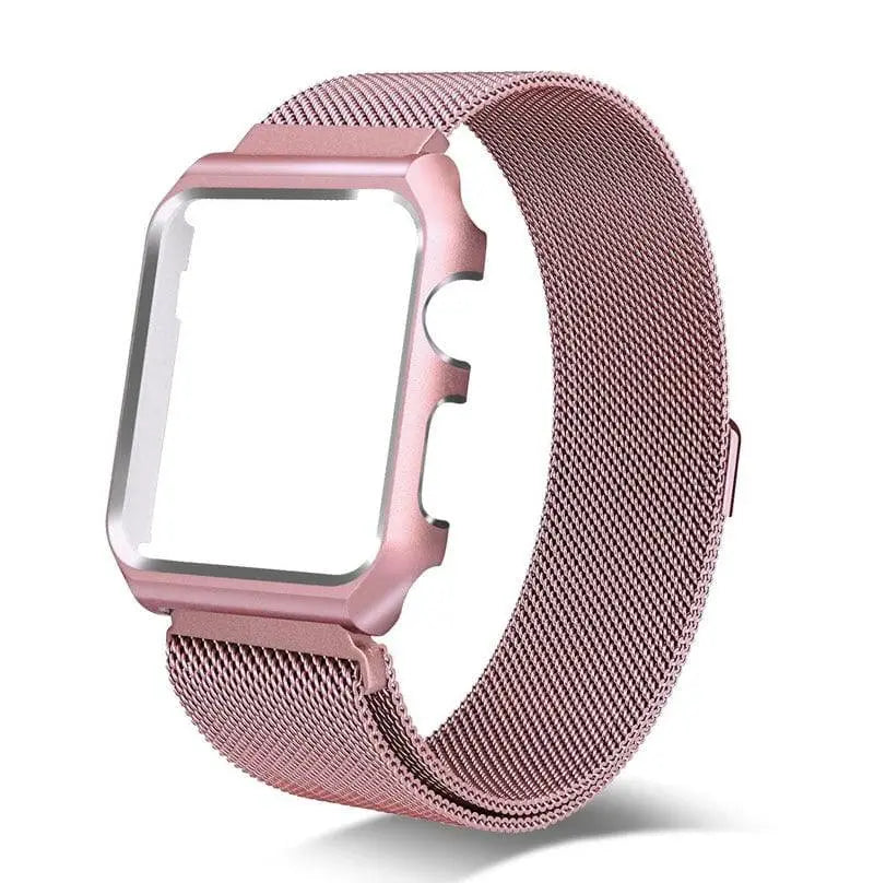 Smartwatch Bandje Roestvrij Staal Mesh met Beschermhoes 38mm 40mm 42mm 44mm Polsband Horlogeband Accessoire