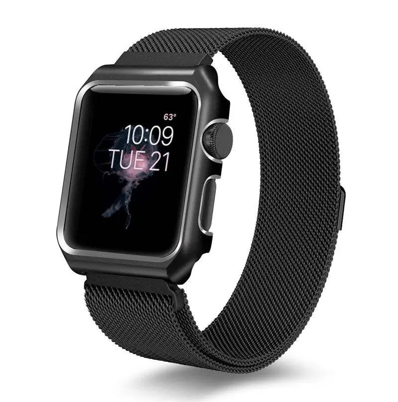 Smartwatch Bandje Roestvrij Staal Mesh met Beschermhoes 38mm 40mm 42mm 44mm Polsband Horlogeband Accessoire