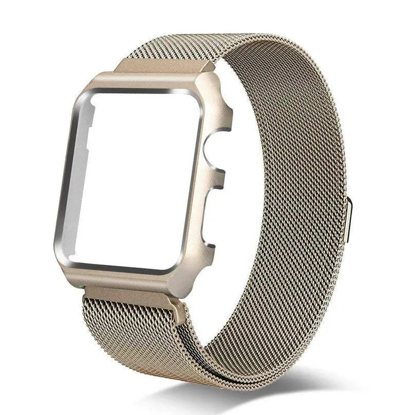 Smartwatch Bandje Roestvrij Staal Mesh met Beschermhoes 38mm 40mm 42mm 44mm Polsband Horlogeband Accessoire