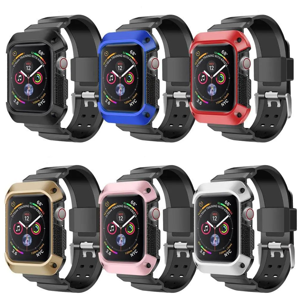 Robuuste Smartwatch Polsband Siliconen 38-49mm Sportband Verwisselbaar Waterdicht Zwart Outdoor Sport Actief