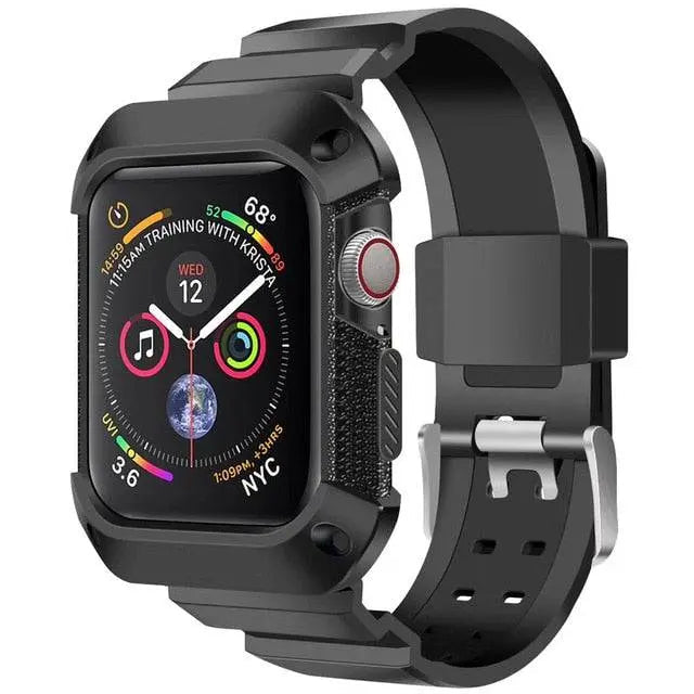Robuuste Smartwatch Polsband Siliconen 38-49mm Sportband Verwisselbaar Waterdicht Zwart Outdoor Sport Actief