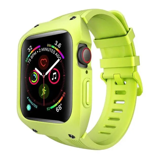 Beschermhoesje met Sportband voor Smartwatch 44mm Serie 4 en 5 Robuuste Stijl Zwart Wit Groen Sportief