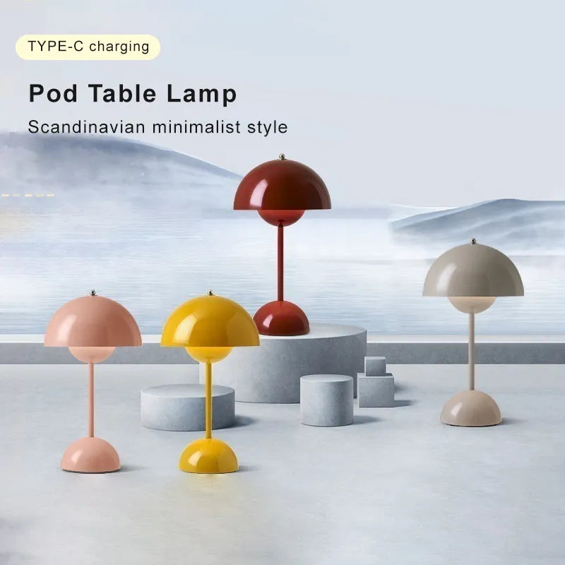Oplaadbare Tafellamp Touch Dimbaar Warmwit 2700K Draadloos IP44 Spatwaterdicht 12 Uur Accu LED Sfeerlamp